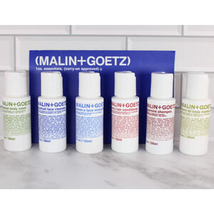 MALIN+GOETZ Bestsellers Essentials Travel Kit w/ Pouch 6 x 1oz bottles $40 BNIB
